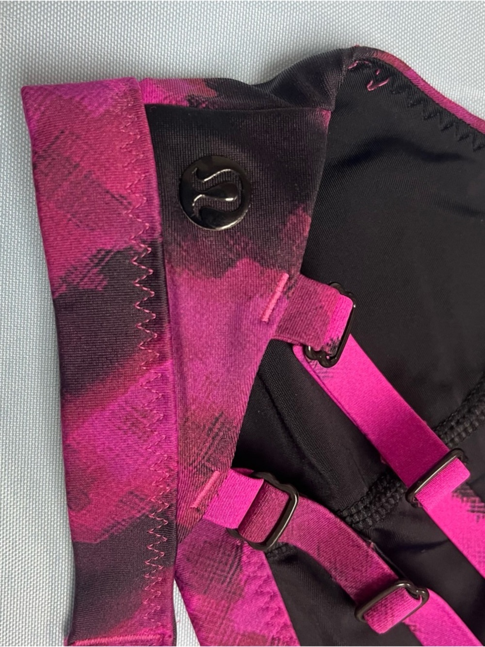 lululemon athletica Pink and Black Strappy Sports Bra - Picture 5 of 7